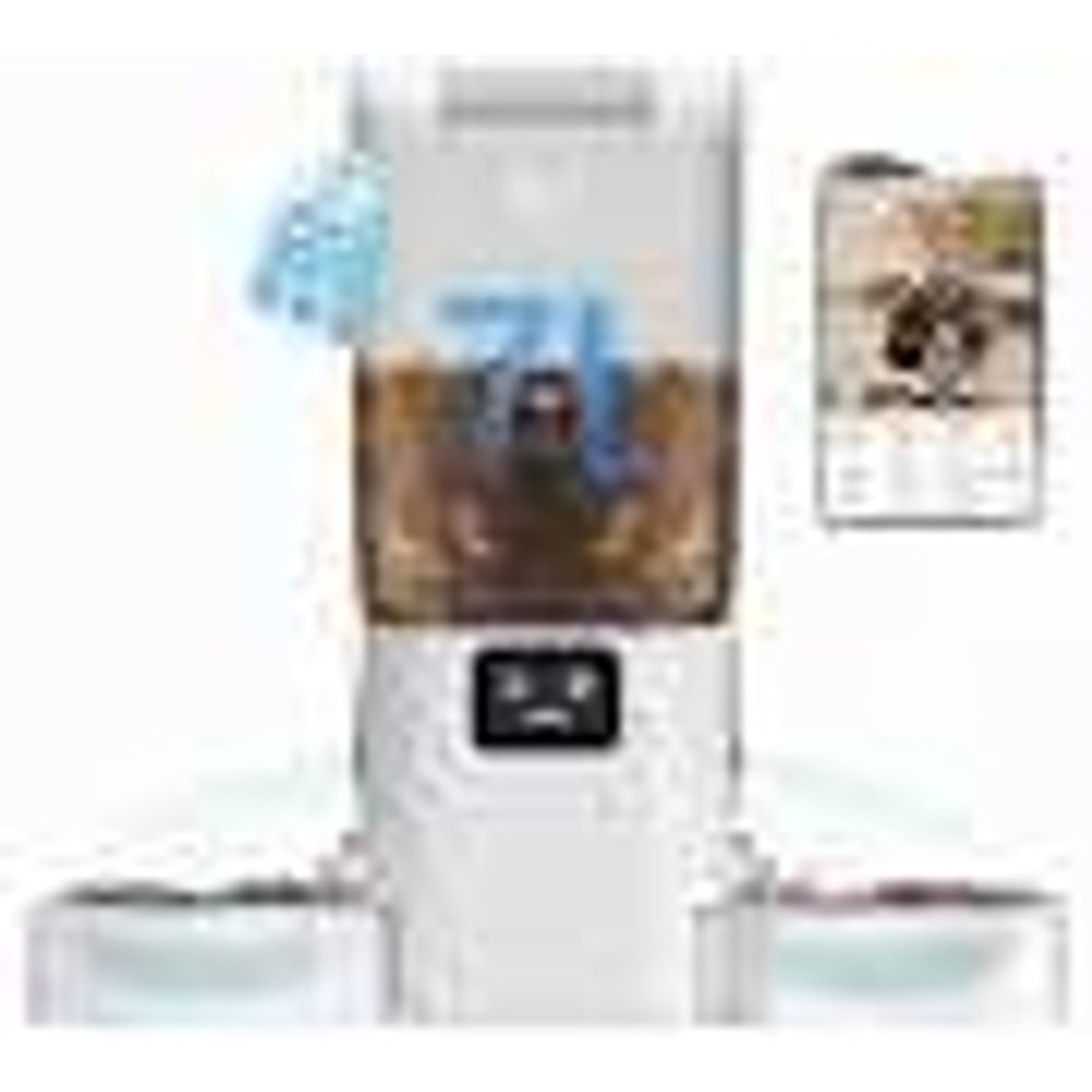 Frienhund Smart Pet Feeder 2 Bowls 2 Camera 7L WiFi ACF180W White